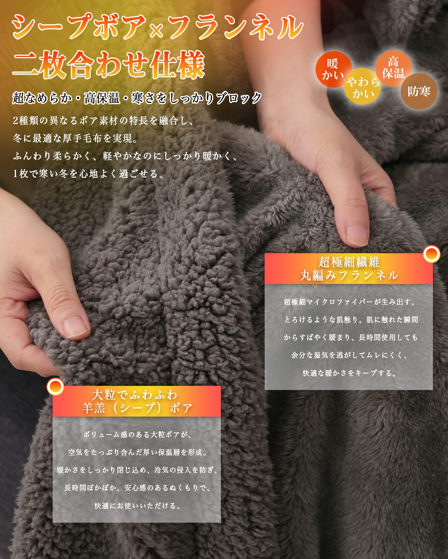 Amazon｜Gemarwel 毛布 ブランケット シングル 冬用 厚手 2枚合わせ